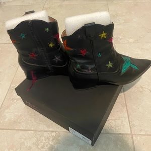 Betsy Johnson Edison Boots Black with multicolor  sparkly stars